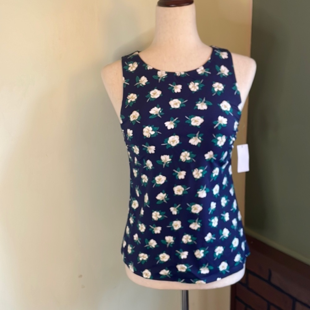 4 Drape James Lands End Tankini Swim Top F03 6496